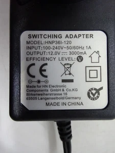 SWITCHING ADAPTER MODEL: HNP361-120 Netzteil 12V 3000mA #NT3513 - Zdjęcie 1 z 2