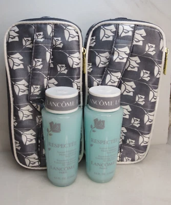LOCIÓN ACONDICIONADORA EXTREMADAMENTE SUAVE LANCOME RESPETEE 4 OZ + BOLSA DE COSMÉTICOS 2 PIEZAS Foto 1 de 4