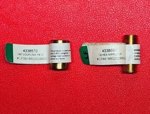Hex Nipple Brass 1/8" Male NPT With 1/8" NPT Female Coupling - Lot of 2 Fittings - Picture 1 of 3