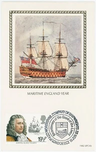 G.B. BENHAM SILK F.D.C. POSTCARD MARITIME ENGLAND YEAR 1982 - Picture 1 of 2