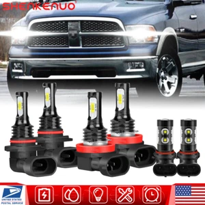 6PCS 6000K LED Headlight Fog Light Bulbs For 2009-2012 Dodge Ram 1500 2500 3500 - Picture 1 of 12