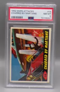 1962 vintage Topps MARS ATTACKS trading card #14 Charred By Martian PSA 8 Horror - Picture 1 of 3