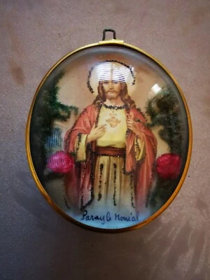 Ancien Reliquaire Paray le MONIAL 1960.  Ex Voto  - Photo 1/4