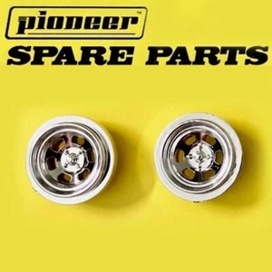 Pioneer WH205061 Legends Front/Rear Wheels Chrome Plated Mag Style 1/32 Slot Car - Picture 1 of 1