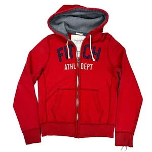 Vtg Y2k Men's Abercrombie & Fitch AF NY Muscle Red Full Zip Hoodie Sweatshirt XL - Picture 1 of 10