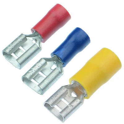 2.8/4.8/6.3MM 22-10 AWG Vinyl Insulated Female Spade Terminals Wire Connectors - Image 1 of 4