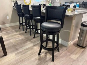 Bar Stools Black Swivel Seat 29" Set of 4. - Picture 1 of 11