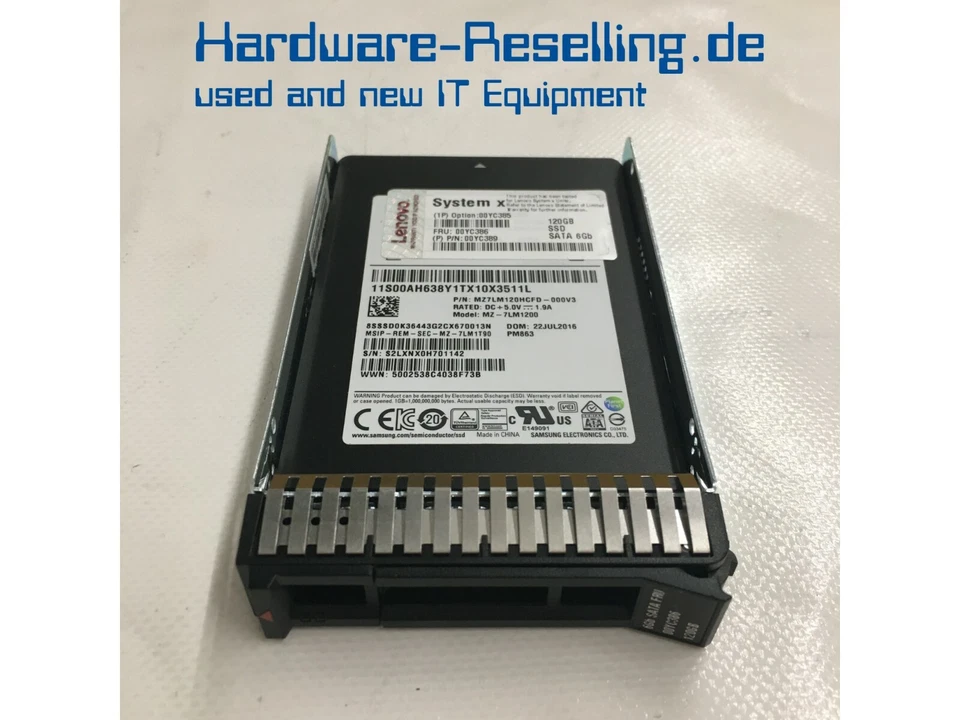 Samsung SSD SATA 120GB 2,5" MZ-7LM1200 MZ7LM120HCFD-000V3 00YC386 00YC385 - Bild 1 von 1