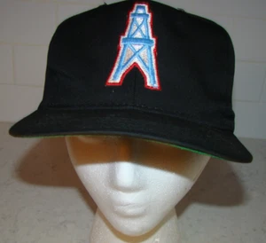Vintage New Era Pro Model Houston Oilers Black Snapback Hat Triple Outline Cap - Bild 1 von 8