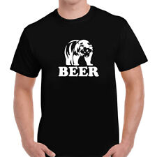 BEER Bear Funny Humour Quote Joke Mens Unisex T Shirt Tee Gift