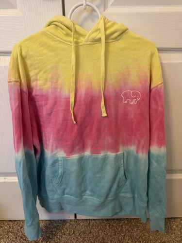 OFF WHITE Felpa con cappuccio avorio Ella donna piccola tie dye pullover elefante