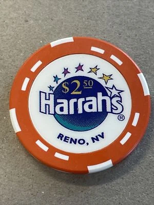 Harrah's Reno Nevada $2.50 Casa Casino Chip Nuevo Pargo Blackjack Foto 1 de 3