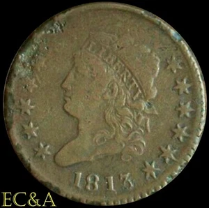 1813 LARGE CENT CLASSIC HEAD S-293 VARIETY *FINE DETAILS* (LC106) - Picture 1 of 3
