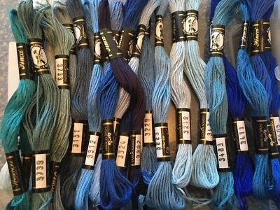 Presencia Finca Embroidery Thread 8 Mts 100% Cotton BLUES - Image 1 of 4