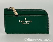 Kate Spade Madison Deep Jade Saffiano Leather Card Holder KC583 New