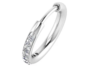 Mädchen Nasennietenring natürlicher echter Diamant 14k Weißgold Reifen Nasenring Schmuck - Bild 1 von 7