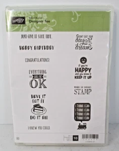 Stampin Up! DESIGNER TEE Rubber Stamps Set NEW Set of 10 #143359 - Picture 1 of 3