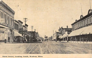 Postal antigua del condado de Wadena, Minnesota escena de la tercera calle 1911 cola de nutria - Imagen 1 de 2