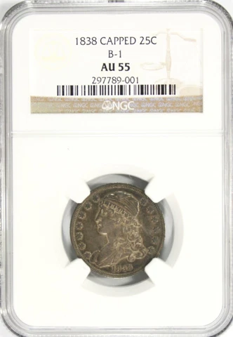 1838 Capped Bust Quarter NGC AU 55 #PT3-01 Cover