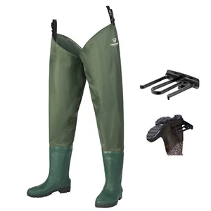FISHINGSIR Fishing Hip Wader 2-Ply Nylon/PVC Waterproof Pant Trouser Waist Wader - Picture 1 of 33