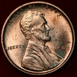 Uncirculated Red 1909 VDB Philadelphia Mint Copper Lincoln Wheat Cent - Picture 1 of 2