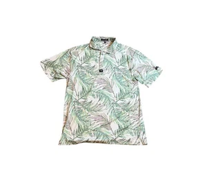 Bad Birdie Mens Tropical Leaf Print Golf Polo Shirt Size Large - Performance - Picture 1 of 8