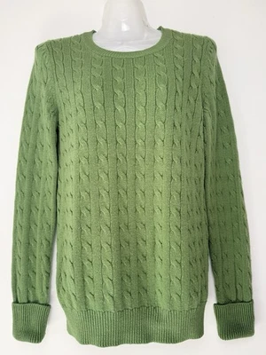 Gap Green Rabbit Hair Blend Cable Knit Sweater Women size Medium Fall Winter y2k - Image 1 of 4