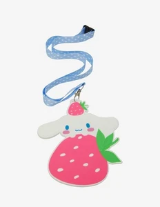Sanrio Cinnamoroll Strawberry Figural Oversize Lanyard ID Card Holder Neck Strap - Picture 1 of 2