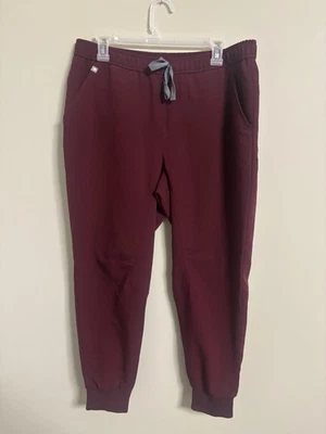 Figs Zamora Pants Womens Size Large Short Scrub Medical Nurse Joggers Burgundy - Image 1 of 4