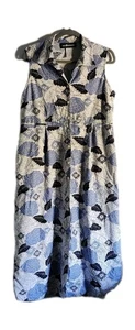 Sag Harbor Women’s Dress Size 14 Blue White Floral Sleeveless Button Front - Picture 1 of 6