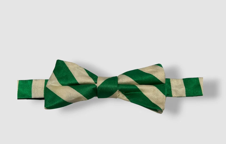 Pajarita de seda preatada a rayas verdes Tommy Hilfiger para hombre Foto 1 de 1