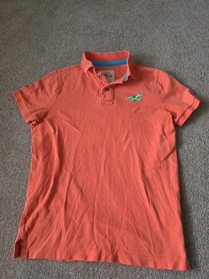 Polo Hollister Vintage Rosa Melocotón Y2K Talla Mediana, Verde Neón Azul Gaviota Foto 1 de 3