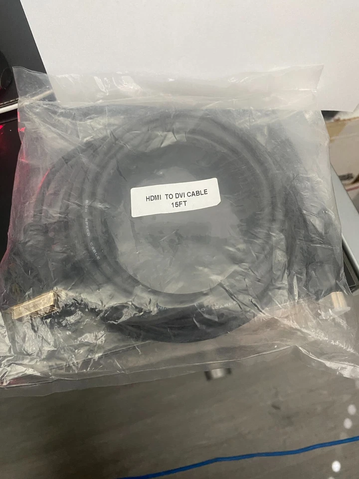 HDMI Male to DVI-D Male Cable 15 Ft. Monitor HDMI-DVI DVI HDTV New - Image 1 of 1
