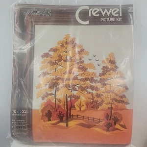 Kit de imágenes crewel Trio3 años 70 de colección 1176 Autumn Glen 18" X 22" - Raro - Imagen 1 de 4