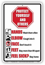 FLU CORONA Protect Yourself & Others 8 X 12 Metal Sign - Clinic Doctor Office 