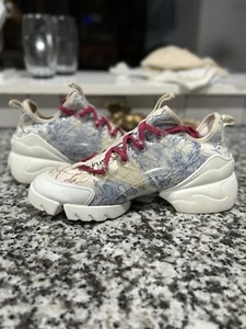 NIB DIOR Blue Tie Dye D-Connect Technical Fabric Sneakers Size Eu-39 1/2 Us-9 - Picture 1 of 9