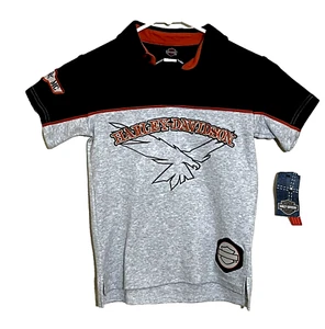 Harley-Davidson Youth Boys Short Sleeve Size 6 Black NWT - Picture 1 of 4