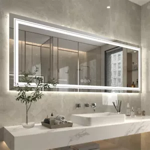 1500mm Jumbo LED Illuminated Bathroom Mirror Defog HD Vanity Mirror Dimmable AU - Picture 1 of 19