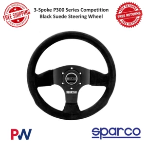 Sparco 3-Spoke P300 Series Competition Black Suede Steering Wheel | 300mm - Picture 1 of 7