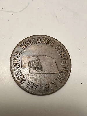 Scribner Nebraska 1871-1971 Centennial Coin Medal, Bronze Token RARE - Image 1 of 2