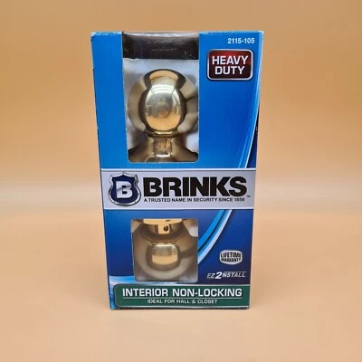 Внутренняя полированная латунная незаблокированная круглая дверная ручка Brinks для прихожей шкафа 2115-105 - Изображение 1 из 4