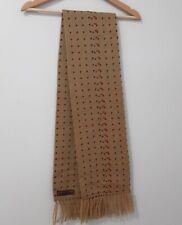 Vintage Chaps Ralph Lauren Scarf Brown Tan Knit Wool Acrylic with FLAW