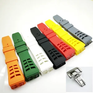 25 mm correa de goma 20 mm cierre plegable de acero para RICHARD MILLE RM011 RM50-03/01 - Imagen 1 de 21