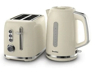 Breville Cream Shade Electric Kettle 2 Slice Toaster Crumb Slot Tray Gift Set UK - Picture 1 of 11