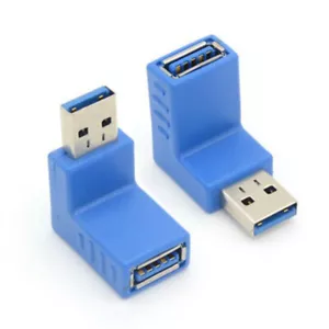 2 pcs 90 270 Degree USB 3.0 SPEED Right Angle Angled Male to Female Adapter - Picture 1 of 7