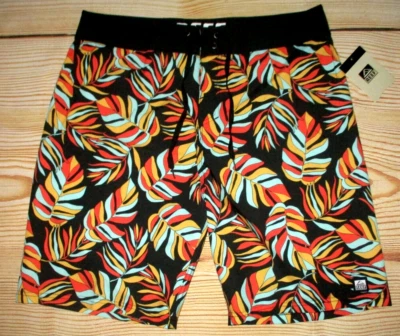 MENS REEF TROPICAL LEAF PRINT SWIM BOARD SHORTS SIZE 34 - Image 1 of 2