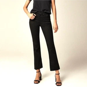 NWT J. Crew ‘03 Kick Out Mid Rise Jean Kick Crop Stretchy Denim In Black Size 26 - Picture 1 of 11