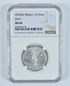 2023 Mo Mexico 1/4 Onza Silver Libertad MS69 NGC Brown Label *4760 - Picture 1 of 5