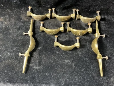 Tiradores de cajón de latón estilo atómico vintage de mediados de siglo (8 piezas) #12 Foto 1 de 4