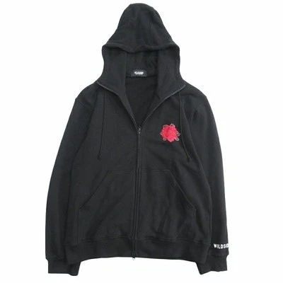 WILDSIDE YOHJI YAMAMOTO men's dahlia embroidery zip-up hoodie  size 3 USED - Image 1 of 4